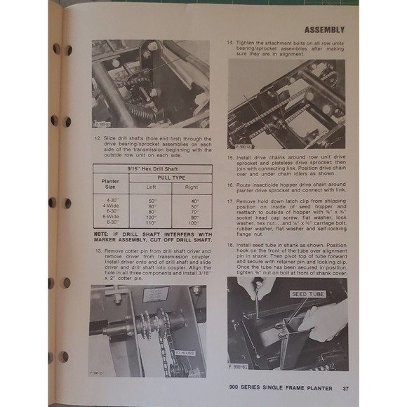 New Idea Operators Manual for Model 900 Series Single Frame Planter CP 106 - Picture 2 of 3
